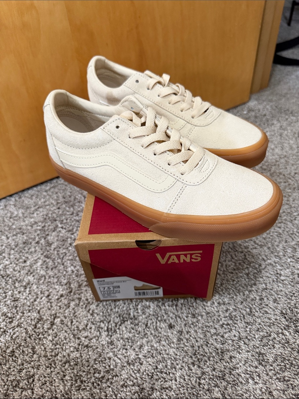Vans Cream Canvas Old Skool Sneakers with Gum Outsole